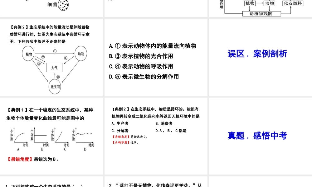 2013届中考生物 查漏补缺复习 专题九 生态系统课件