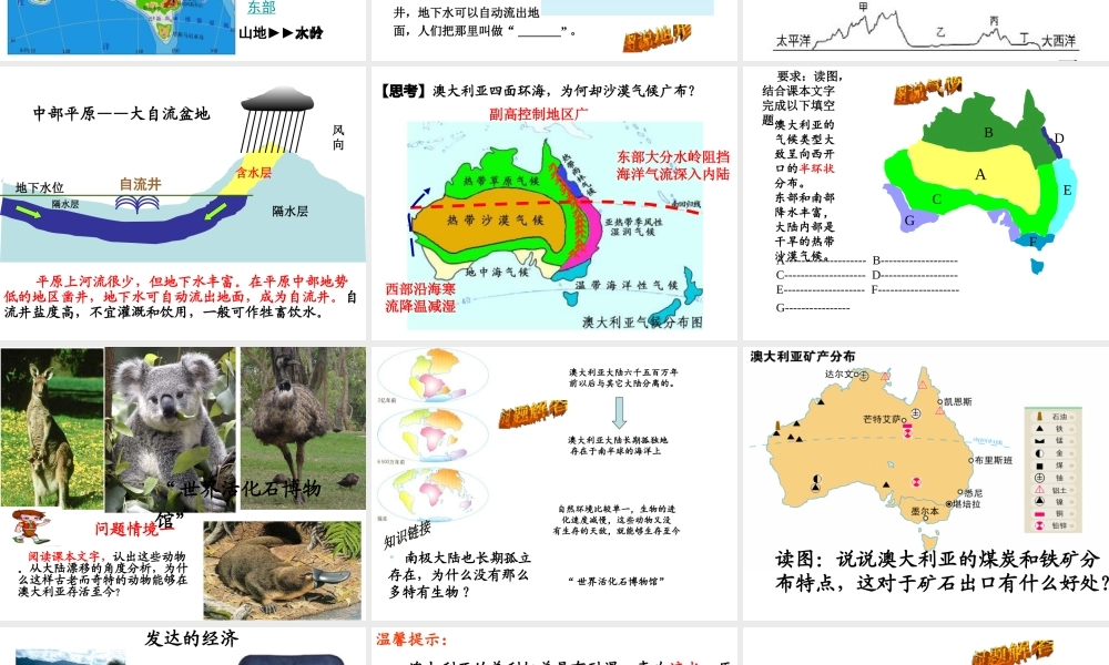 2014-2015学年七年级地理下册 第八章 第七节 澳大利亚课件 湘教版