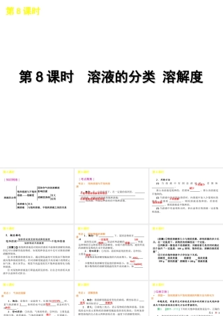 2012版中考化学一轮复习 第8课时溶液的分类溶解度精品课件 人教新课标版