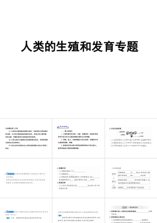 2013届中考生物 查漏补缺复习 专题七 人类的生殖和发育课件