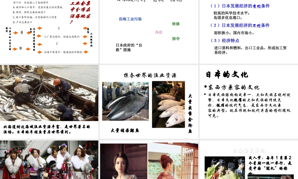 2014-2015学年七年级地理下册 第八章 第一节 日本（第2课时）课件1 湘教版