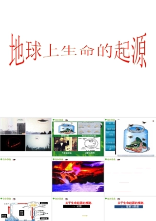 2013届中考生物 查漏补缺复习 专题五 地球上生命的起源课件