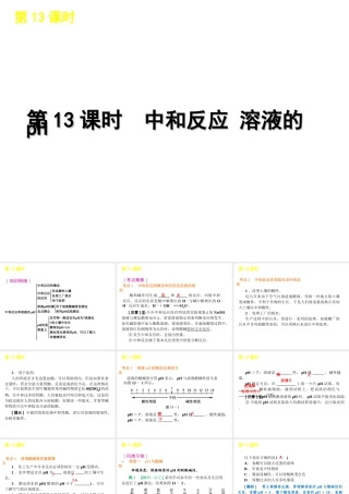2012版中考化学一轮复习 第13课时中和反应溶液的ph精品课件 人教新课标版