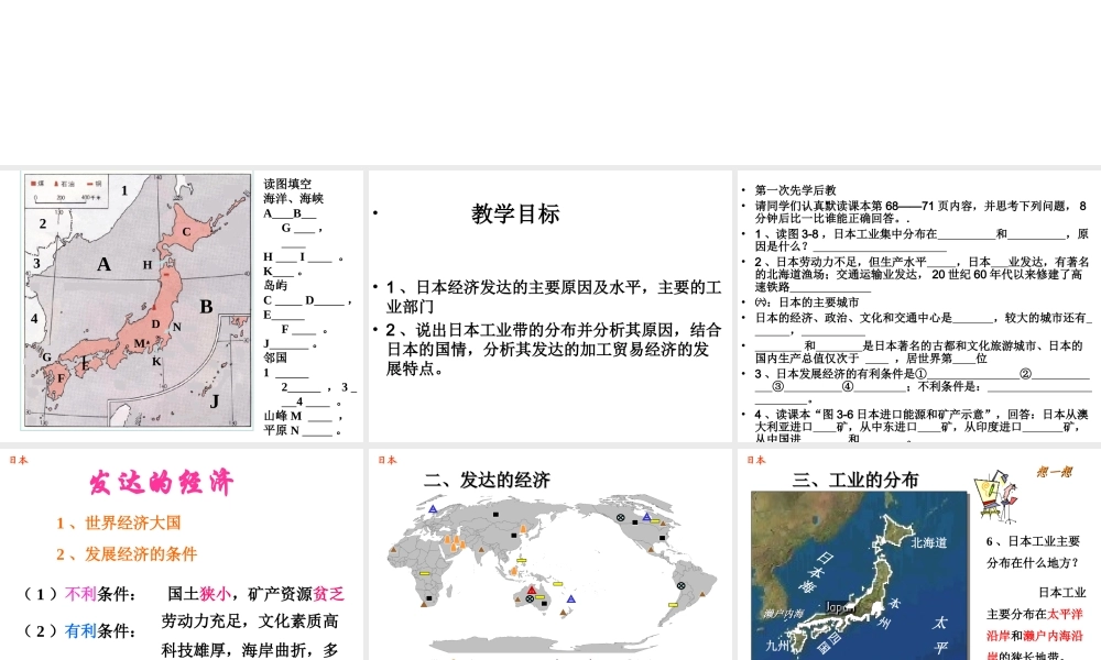 2014-2015学年七年级地理下册 第八章 第一节 日本课件 湘教版