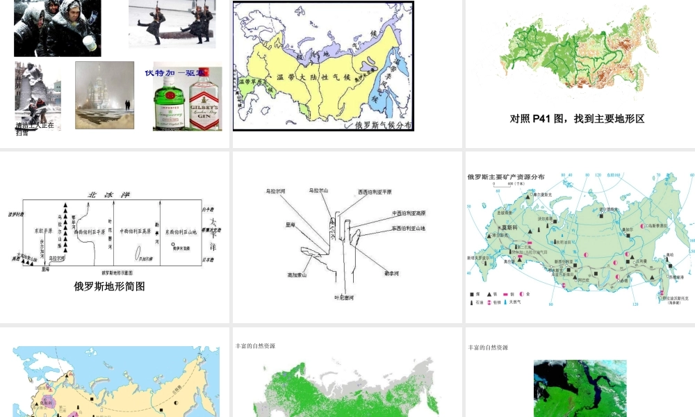 2014-2015学年七年级地理下册 第九单元 第3课 俄罗斯（一）课件 商务星球版