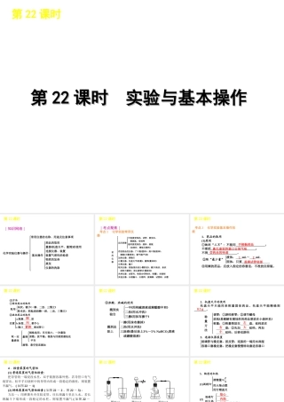 2012版中考化学一轮复习 第22课时实验与基本操作精品课件 人教新课标版