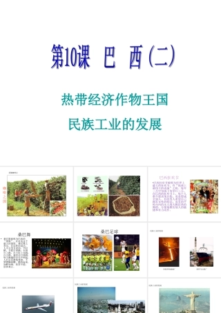 2014-2015学年七年级地理下册 第九单元 第10课 巴西课件2 商务星球版