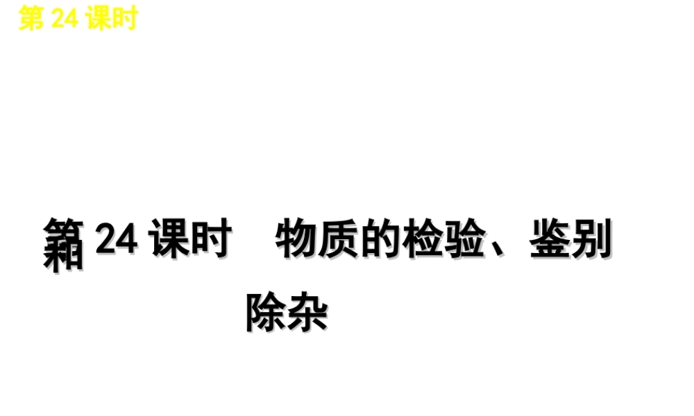 2012版中考化学一轮复习 第24课时物质的检验鉴别和除杂精品课件 人教新课标版