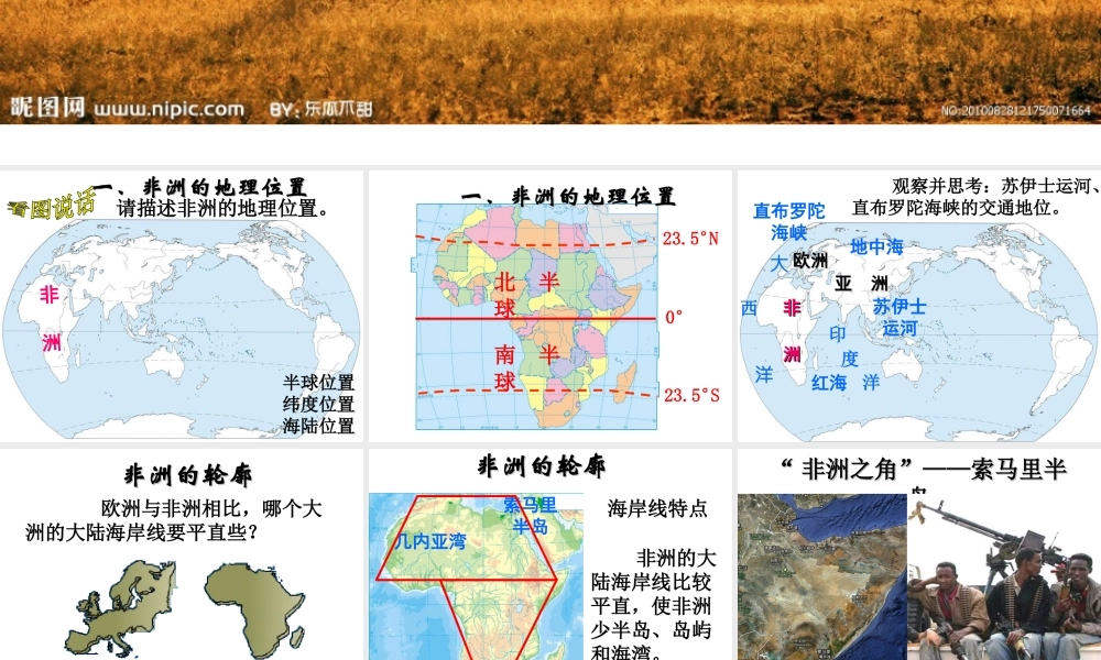 2014-2015学年七年级地理下册 第六章 第二节 非洲课件1 湘教版