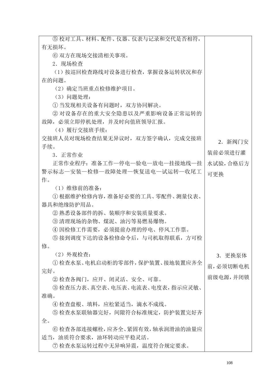 井下主排水泵维修工岗位工作技术标准_第2页