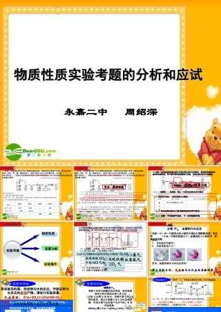 2010浙江省温州高中化学高考二模分析及备考研讨会课件三、四类学校：物质性质实验考题的应试