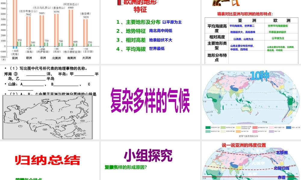2014-2015学年七年级地理下册 第六章 第一节 亚洲及欧洲（第3课时）课件 湘教版