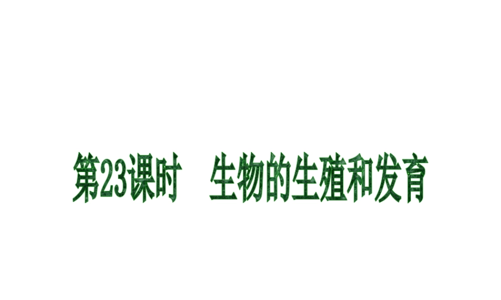 2013届中考生物 考前查漏补缺《第23课时 生物的生殖和发育》（考点聚焦 +考前热身+平时知识积累）课件 新人教版