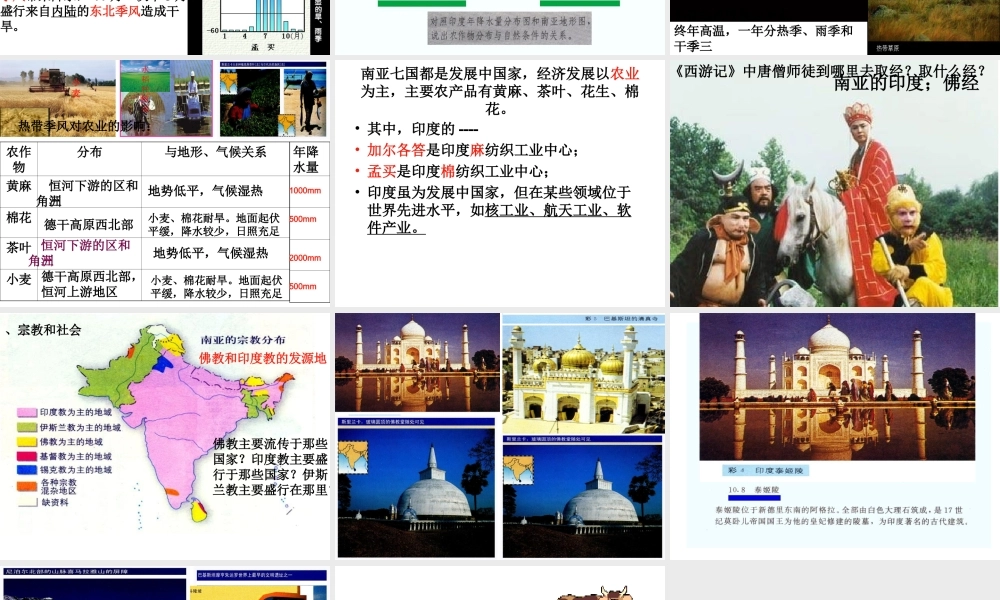 2014-2015学年七年级地理下册 第七章 第二节 南亚课件1 湘教版