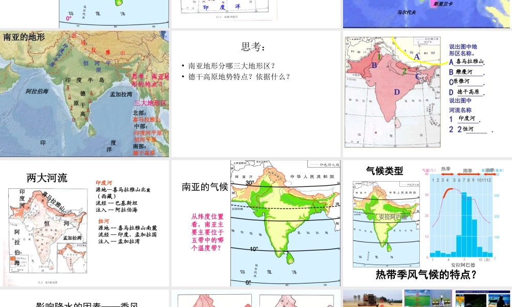2014-2015学年七年级地理下册 第七章 第二节 南亚课件2 湘教版