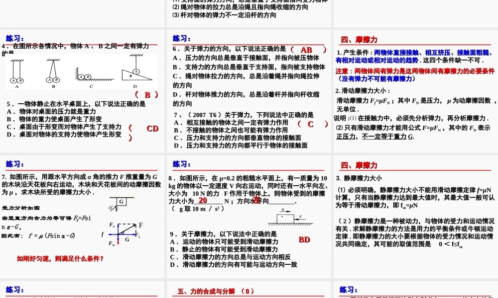 2010高中物理 学业水平测试 相互作用