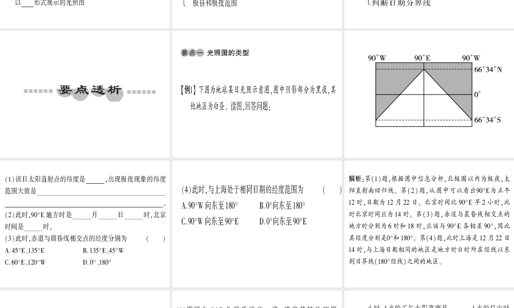 2010高考复习精品课件7_第二单元第5课 光照图的综合判断
