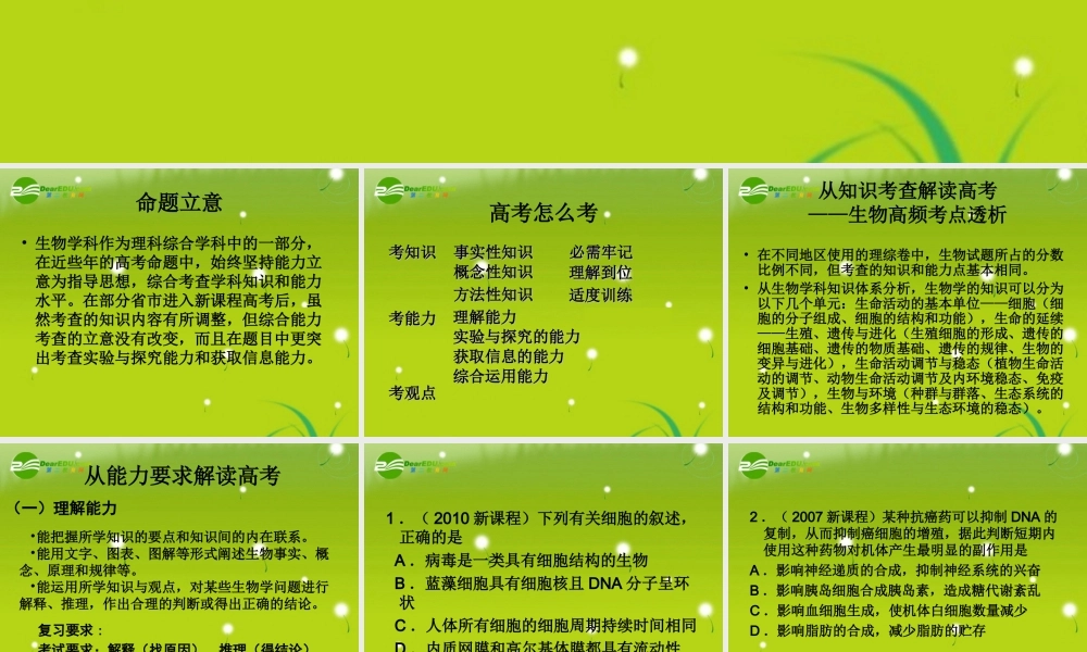 2011年二轮综合复习建议