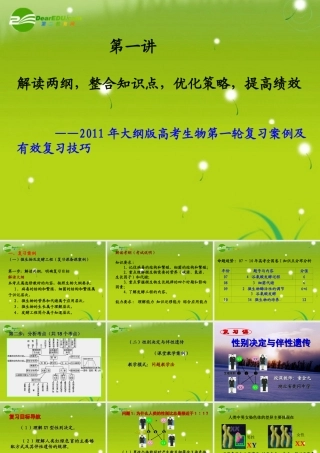 2011年大纲版高考生物第一轮复习案例及有效复习技巧