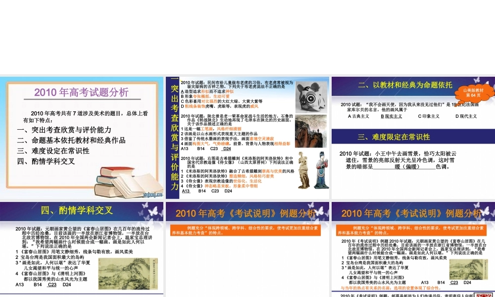 2011高三基本能力 美术复习研讨会课件