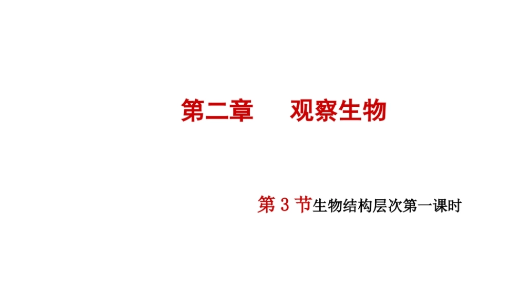 2013年七年级科学上册 2.3生物结构层次第一课时课件 浙教版
