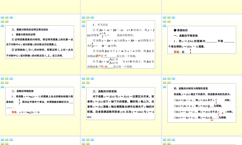 2012届高考数学第一轮总复习 2-8函数的图象经典实用学案（PPT） 新人教版