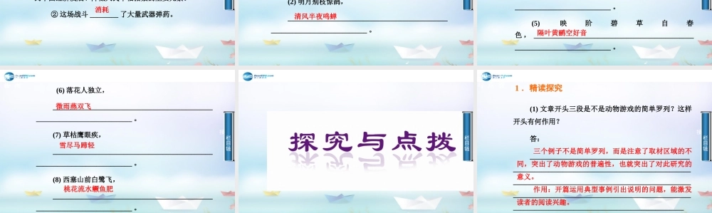 2014-2015学年高中语文 第12课动物游戏之谜课件 新人教版必修3