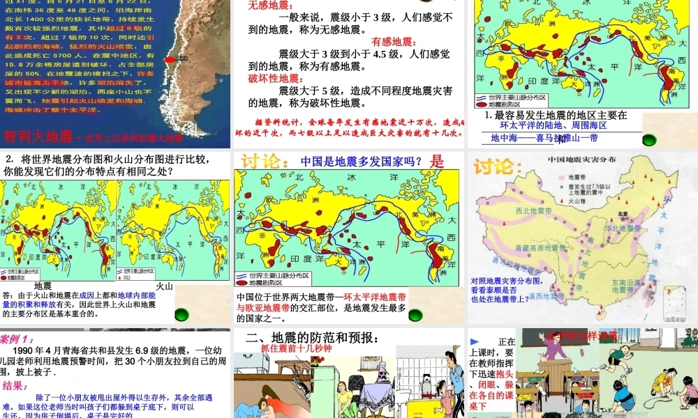 2013年七年级科学上册 3.4 地壳变动和火山地震  地震的知识课件1 浙教版