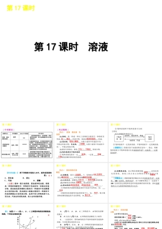 2012版中考科学一轮复习 第17课时溶液精品课件 浙教版