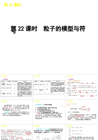 2012版中考科学一轮复习 第22课时粒子的模型与符号精品课件 浙教版