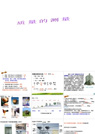 2013年七年级科学上册 4.2 质量的测量课件1 浙教版