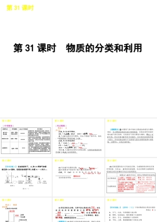 2012版中考科学一轮复习 第31课时物质的分类和利用精品课件 浙教版