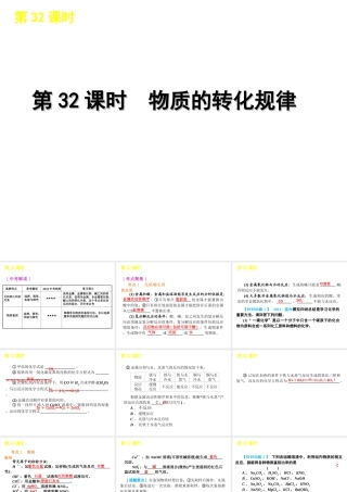 2012版中考科学一轮复习 第32课时物质的转化规律精品课件 浙教版