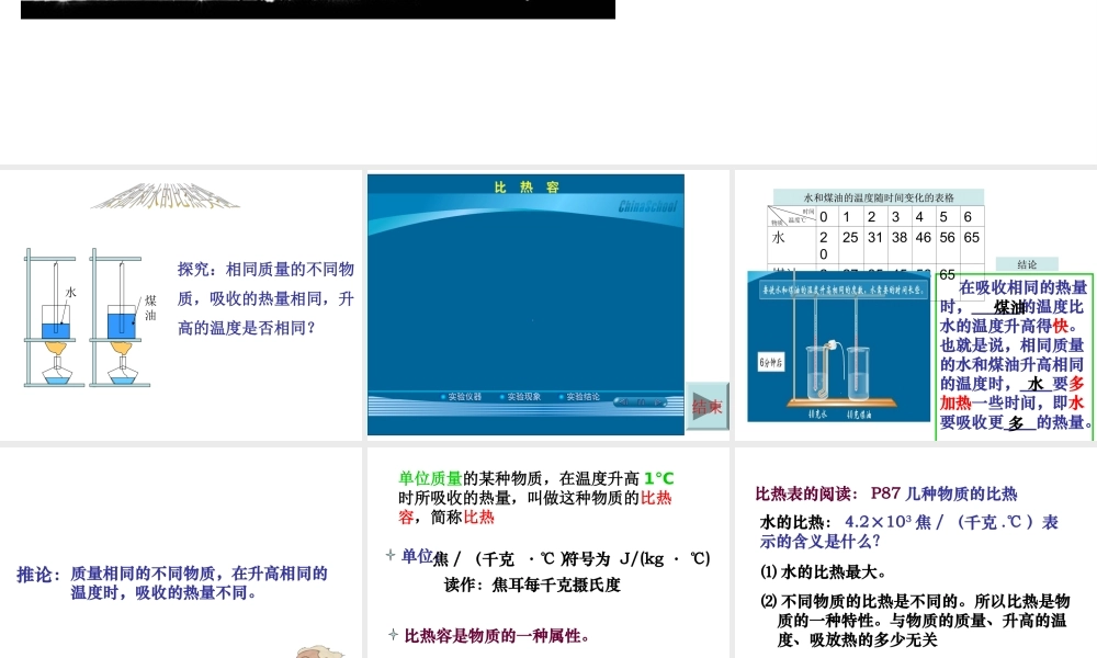 2013年七年级科学上册 4.4 物质的比热课件 浙教版