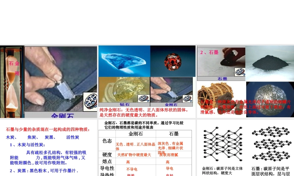 2012秋季九年级化学上册 课题1 金刚石、石墨和C603课件 人教新课标版