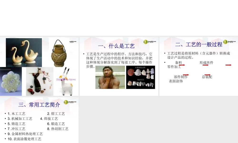 2014年高中通用技术 4.3工艺常识课件 地质版