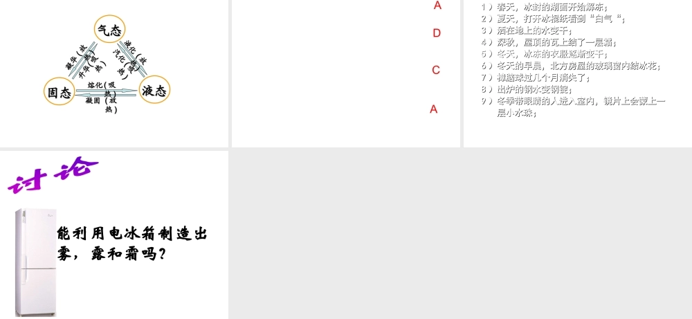 2013年七年级科学上册 4.7 升华和凝华课件1 浙教版
