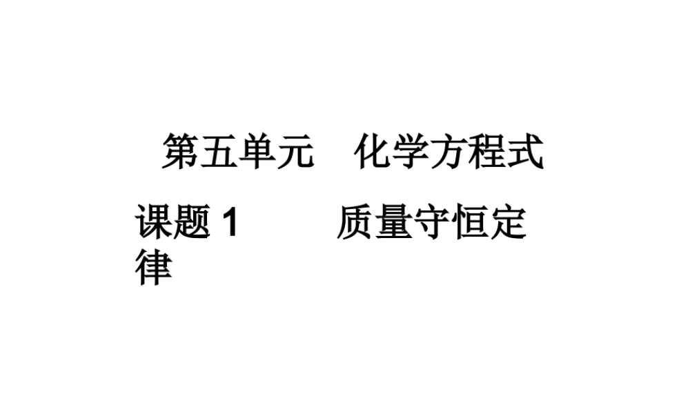 2012秋季九年级化学上册 课题1 质量守恒定律4课件 人教新课标版