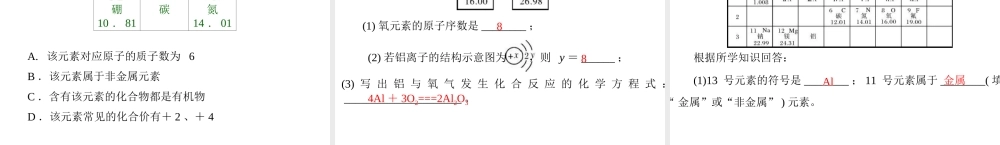 2013年中考化学复习 第3讲《元素及元素周期表》课件 粤教版
