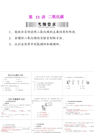 2013年中考化学复习 第13讲《二氧化碳》课件 粤教版