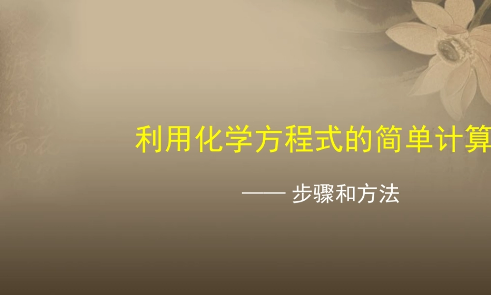 2012秋季九年级化学上册 课题3 利用化学方程式的简单计算2课件 人教新课标版
