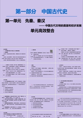 2020版高考历史一轮复习 模块1 第1单元 古代中国的政治制度单元高效整合课件 新人教版-新人教版高三全册历史课件