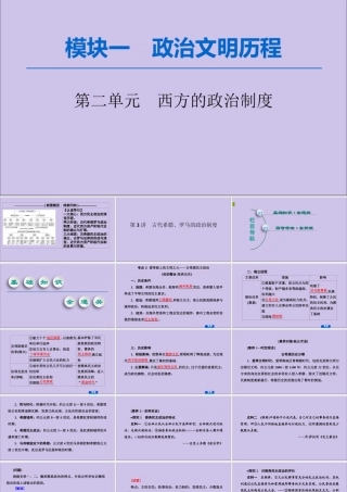 2020版高考历史一轮复习 模块1 第2单元 西方的政治制度 第3讲 古代希腊、罗马的政治制度课件 新人教版-新人教版高三全册历史课件