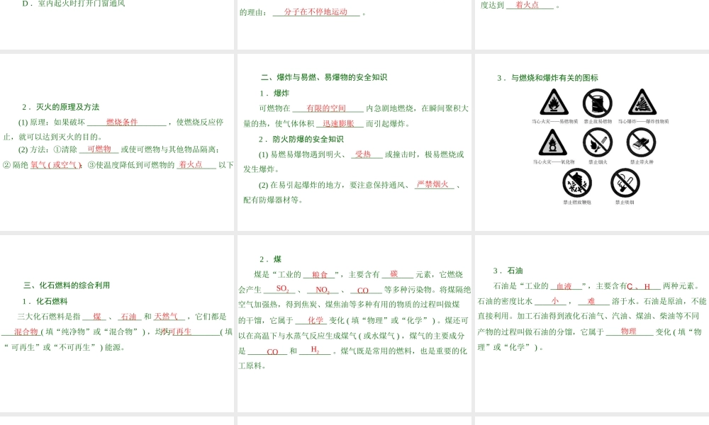 2013年中考化学复习 第22讲《化学与能源》课件 粤教版