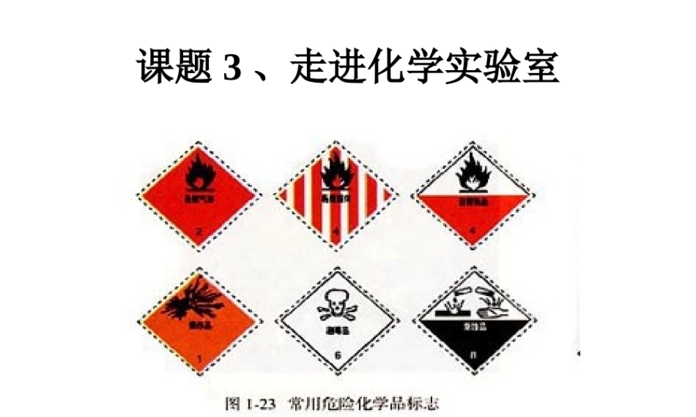 2012秋季九年级化学上册 课题3 走进化学实验室3课件 人教新课标版