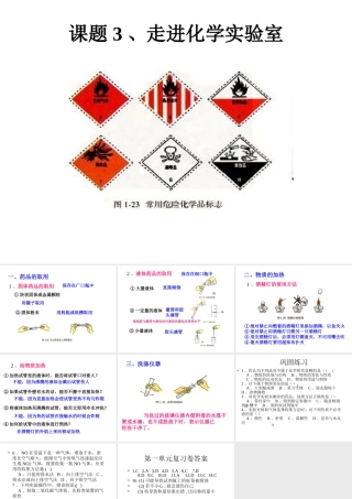 2012秋季九年级化学上册 课题3 走进化学实验室3课件 人教新课标版