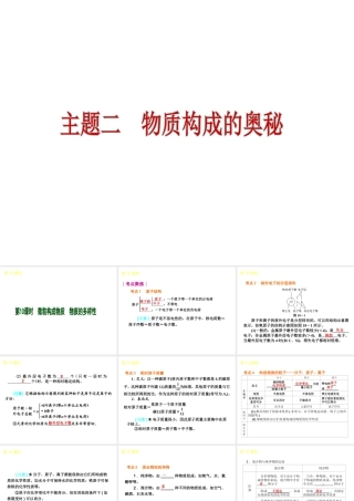 2013年中考化学复习方案 主题2 物质构成的奥秘课件 新人教版