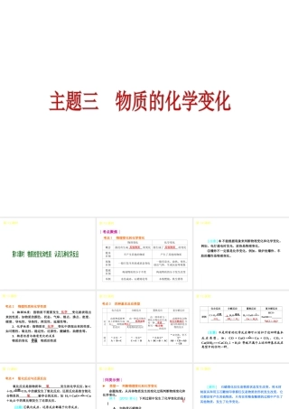 2013年中考化学复习方案 主题3 物质的化学变化课件 新人教版