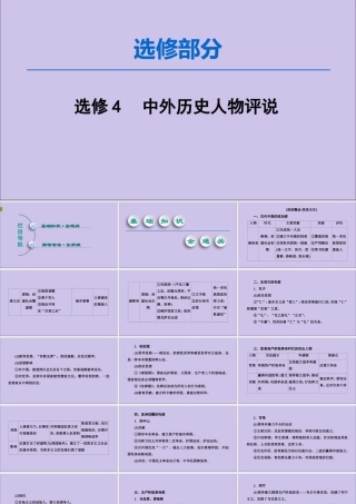 2020版高考历史一轮复习 选修部分 中外历史人物评说课件 新人教版选修4-新人教版高三选修4历史课件