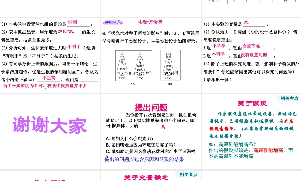 2013年中考生物 实验探究题解题技法课件